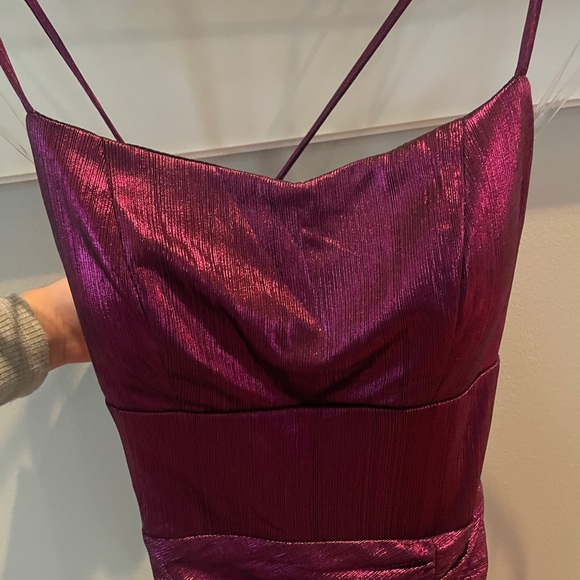 Emerald Sundae Burgundy Spaghetti Strap Prom Formal Dress - Picture 3 of 5